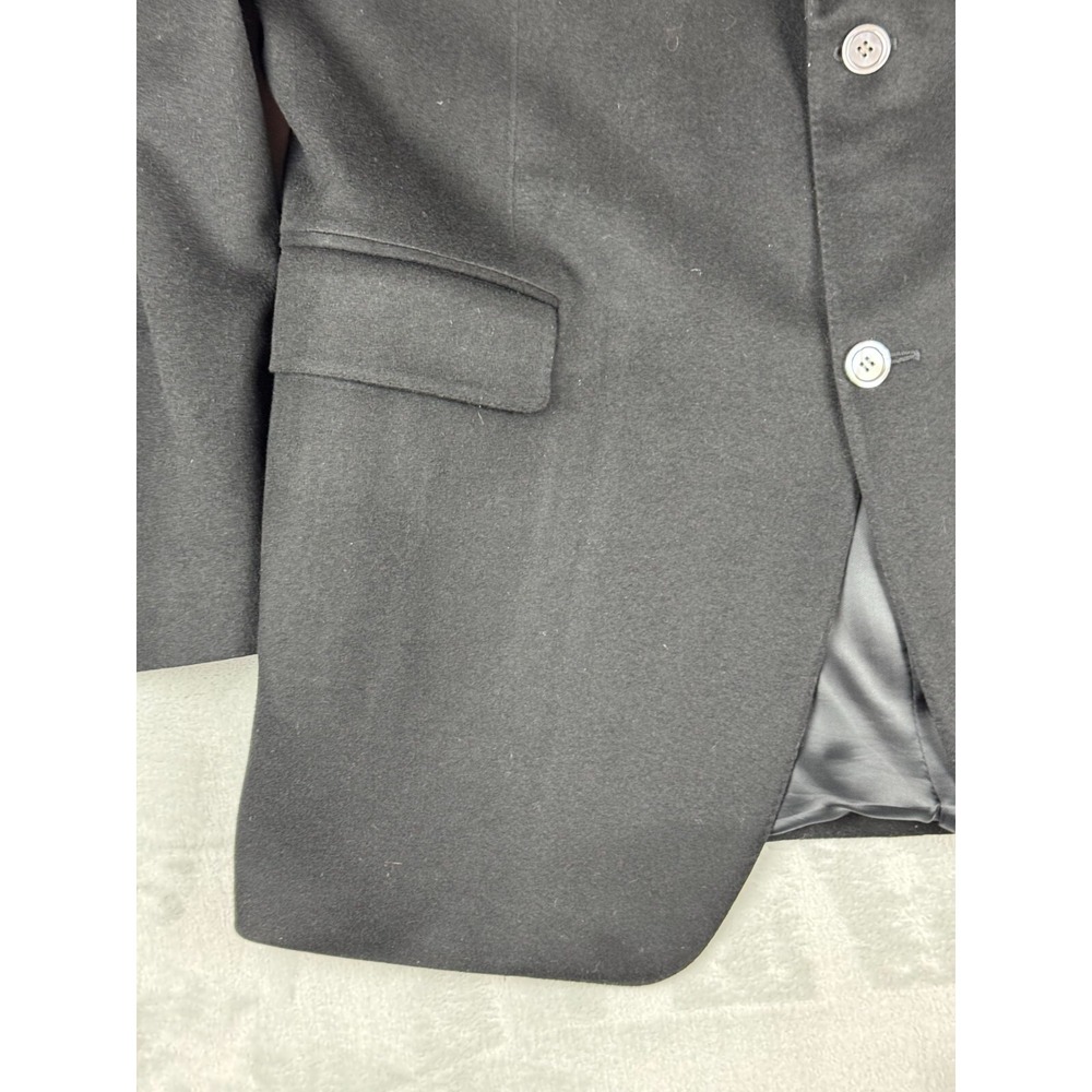 Canali Suit Jacket Mens 46L Long Black Virgin Wool Italy Blazer Blue Label - Picture 7 of 16